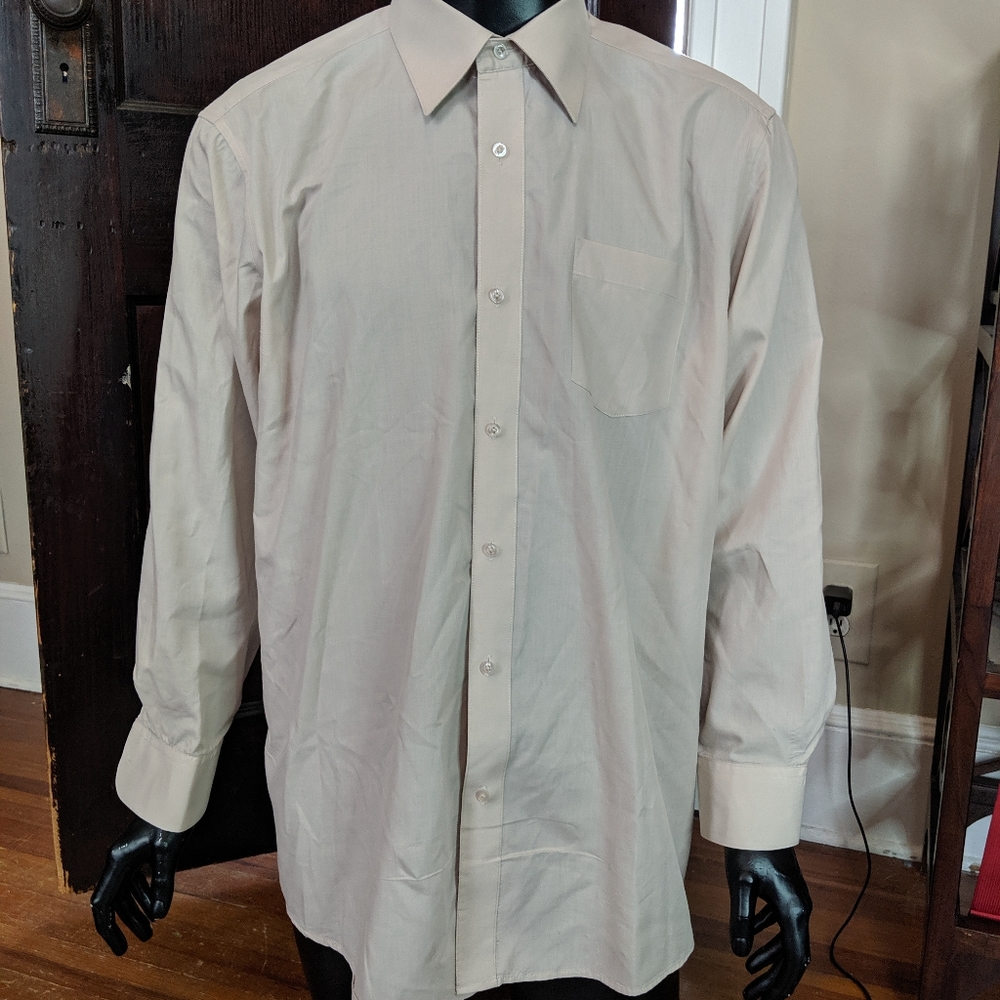 Omega Italy tan dress shirt